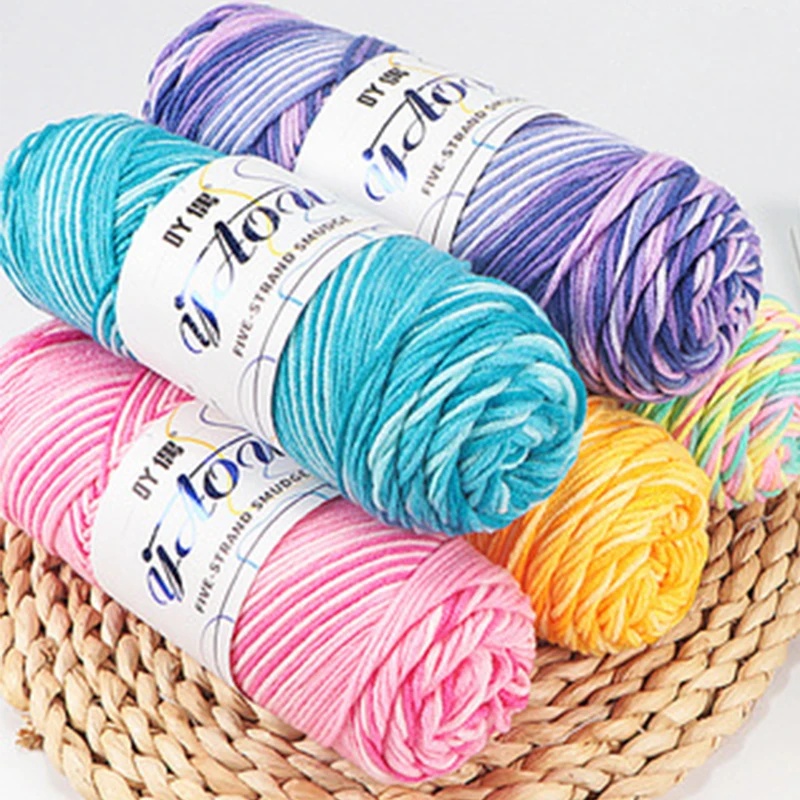 100 г/Группа Пять нитей молочной хлопчатобумажной пряжи сегментная окрашенная