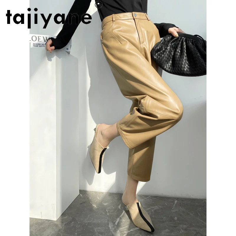 

Pants Sheepskin 100% Women Korean Fashion Trousers Black Harem Pants Female Spring 2021 Pantalones De Mujer Pph4555