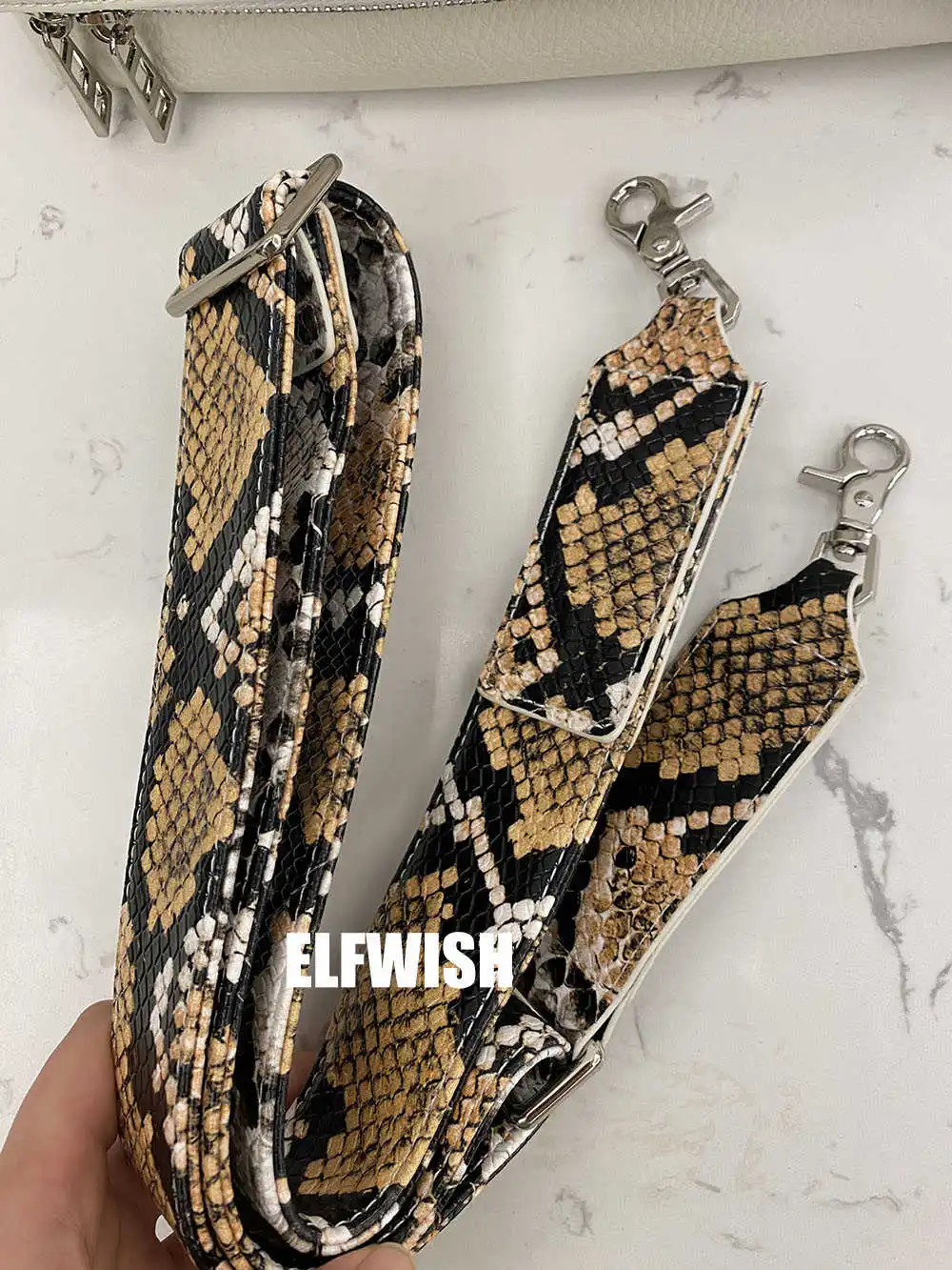 

2021 Ladies White BOLSO Leather BAG Two Straps Animal Skin Print Chain Fold Shoulder Bags