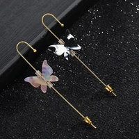 1pc 2021 new ear needle wrap crawler hook earrings for women surround auricle diagonal stud butterfly piercing earrings jewelry