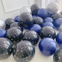 starry sky ballon earth space theme astronaut boy birthday party latex foil balloons outer space globos baby shower kids supplie