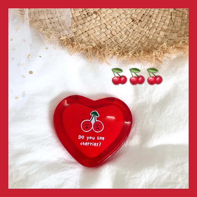 Ins girl love cherry двухстороннее зеркало карманное зеркало портативный флип мини труба студенческое зеркало для макияжа