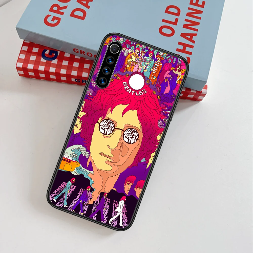 

The Beatle Band Phone Case For Xiaomi Redmi Note 7 8 8T 9 9S 4X 7 7A 9A K30 Pro Ultra black Prime 3D Etui Painting Shell Luxury