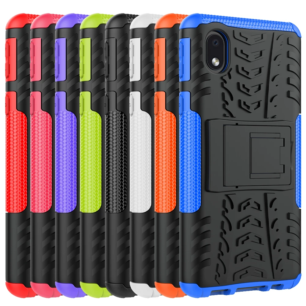 For Samsung Galaxy A01 Core Case Cover Anti-knock Bumper Heavy Duty Armor Stand Silicon Back Phone Case For Samsung A01 M01 Core