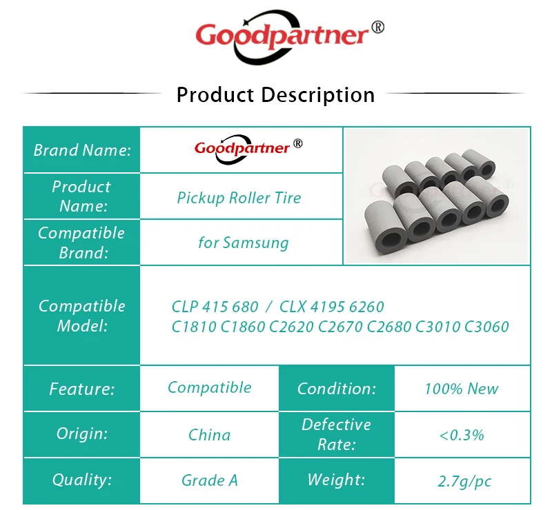 20X JC93-00673A подающий ролик резиновая шина для SAMSUNG CLX 415 680 4195 C1810 C1860 C2620 C2670 C2680 C3010 C3060 |