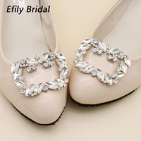 efily bridal wedding rhinestone shoe clips accessories for heels crystal square buckle shoe women brooch party bridesmaid gift