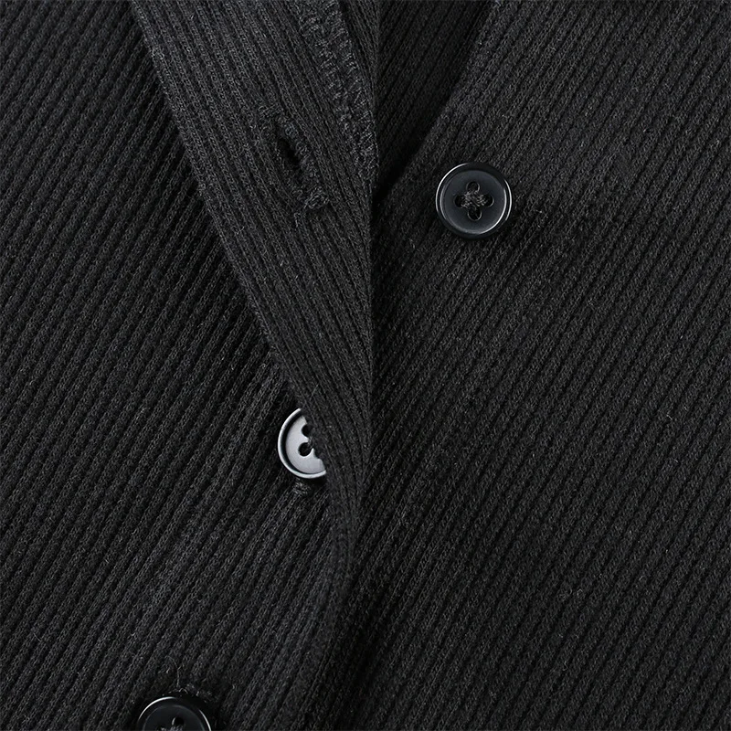 

Summer Sexy Knitted Short Sleeve Button Crop Tops for Women Y2K Clothes Solid Color Black Clubwear Tee Shirt V-neck Bodycon Top