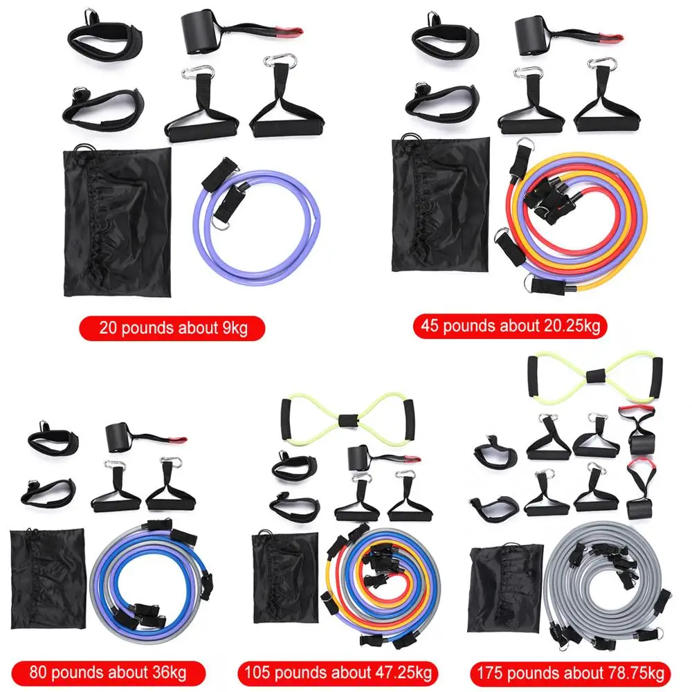 

Chest Expander Training Bands Removable Puller Elastic Rope TPE Fitness Pull Rope 11pcs/ Set Pull Rope Latex Tension Band