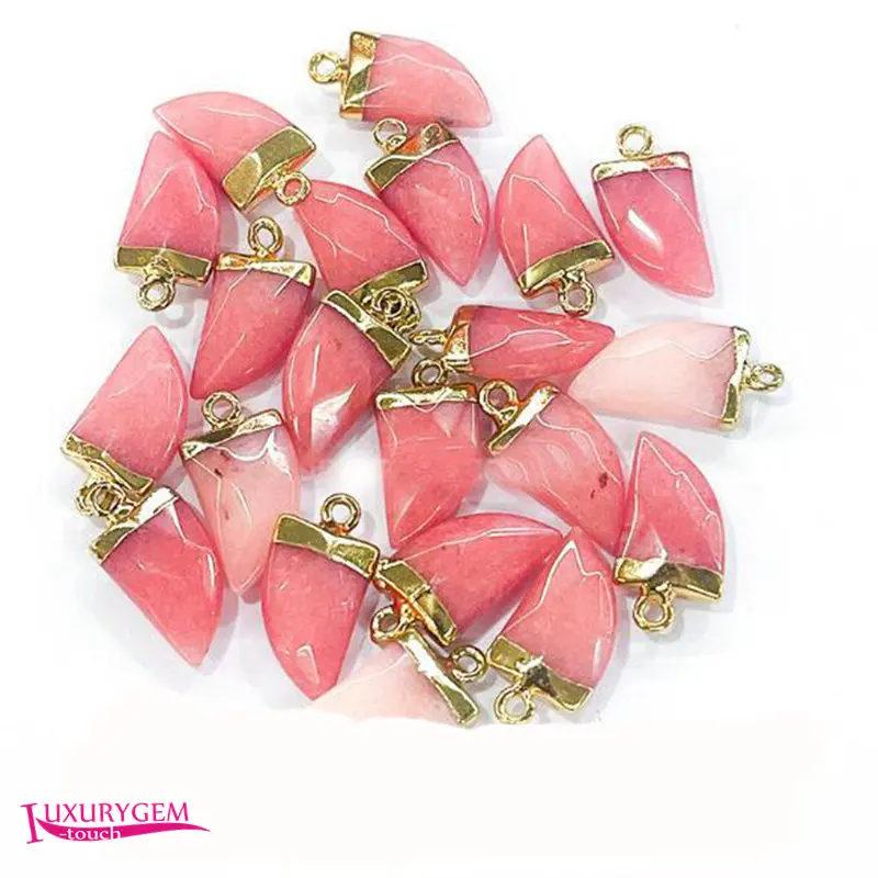 

Natural Pink Jades Stone Spacer Loose Beads 10x16mm Faceted Crescent Shape DIY Jewelry Accessories 5Pcs a4100