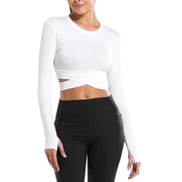 2021new vertive tight seamless yoga shirts sportwear women long sleeve cropped gyms tops fitness female running workout sport