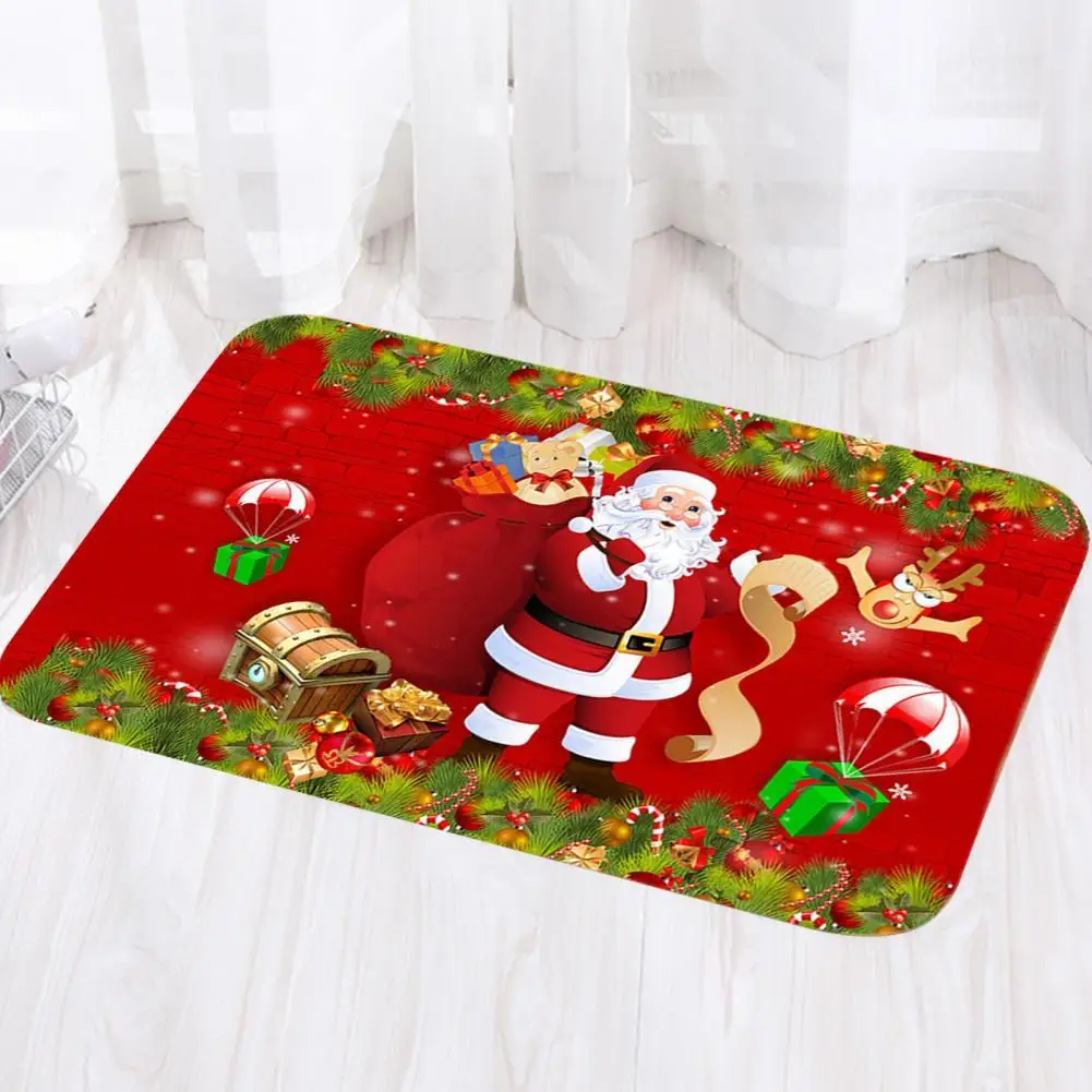 

Коврик для ванной, дверной коврик, экологически чистый фланелевый Рождественский тематический коврик с рисунком из мультфильма, Входные Ко...