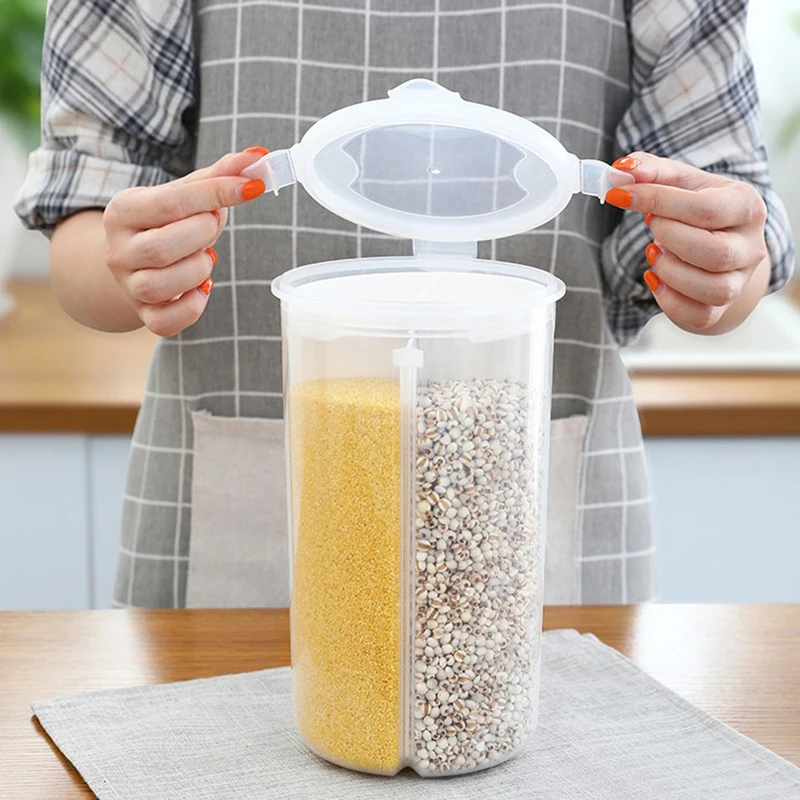

Kitchen Food Storage Box Cereal Sealed Box Snacks Jar Refrigerator Food Crisper Kitchen Accessories Rice Bean Organizer