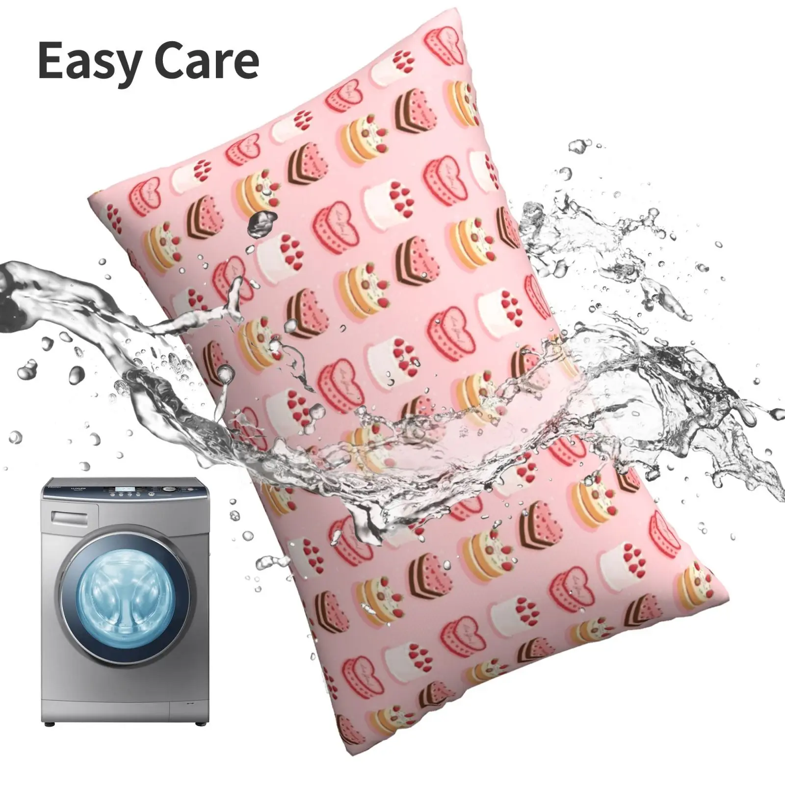 Симпатичная розовая Подушка с изображением тортов модель 20x30 50*75 диван для