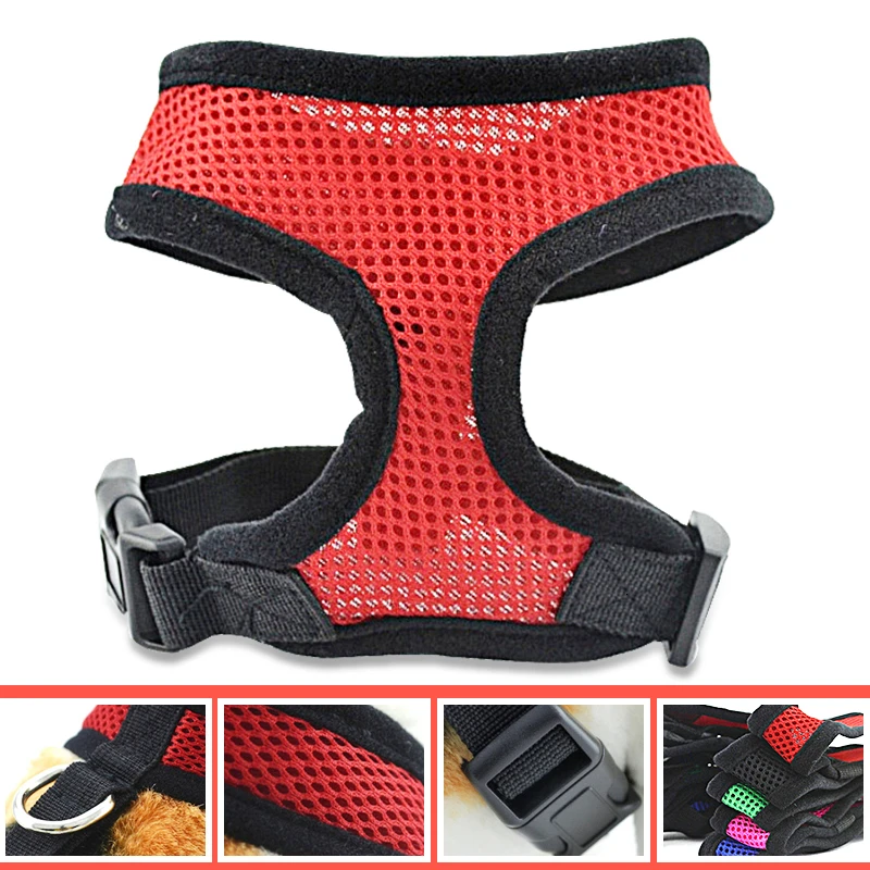 Жгут ошейник для домашних животных однотонный Воздухопроницаемый жилет мопса