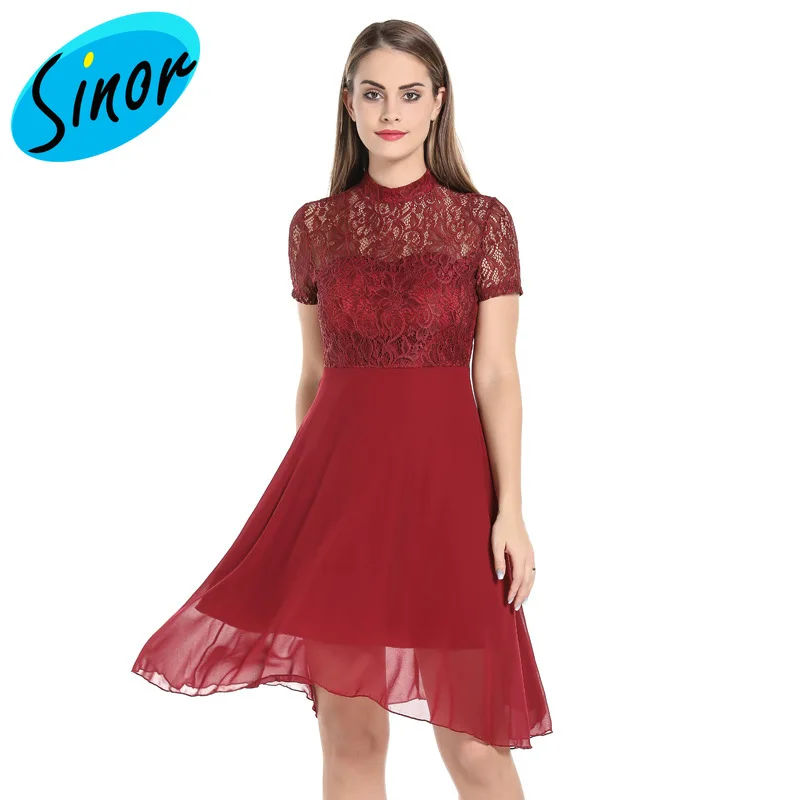 

Dress dress 2021 waist show thin super fairy temperament splice lace skirt 2132 banquet dress