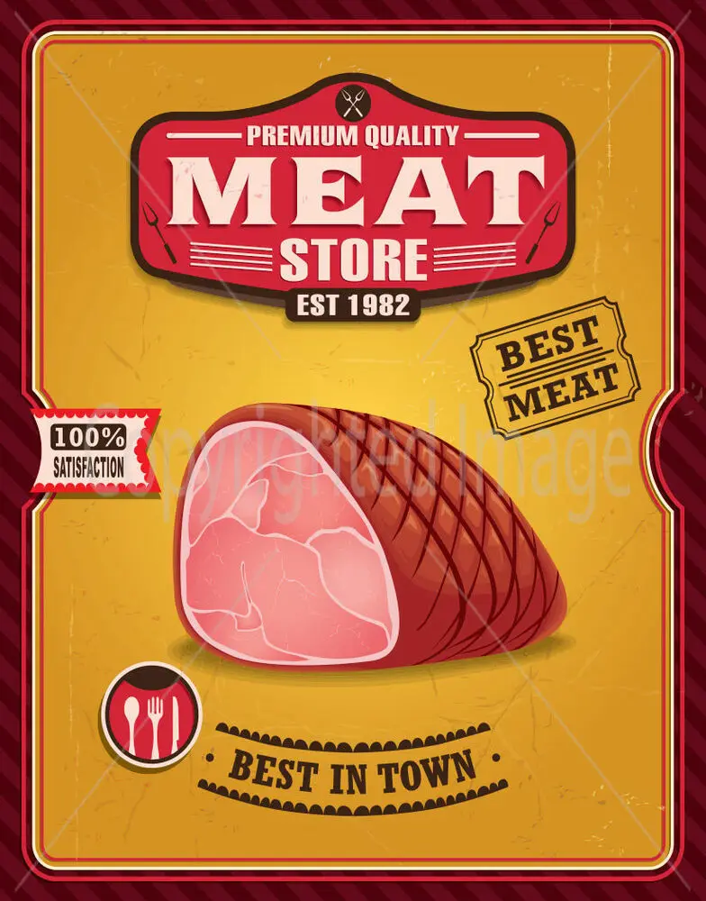 

Лучший в городе магазин мяса металлический жестяной знак плакат настенный налет