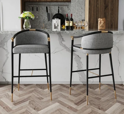 

ChinaFurniture Manufacturing Factory Modern Fabric Wooden Foot Bar Chair