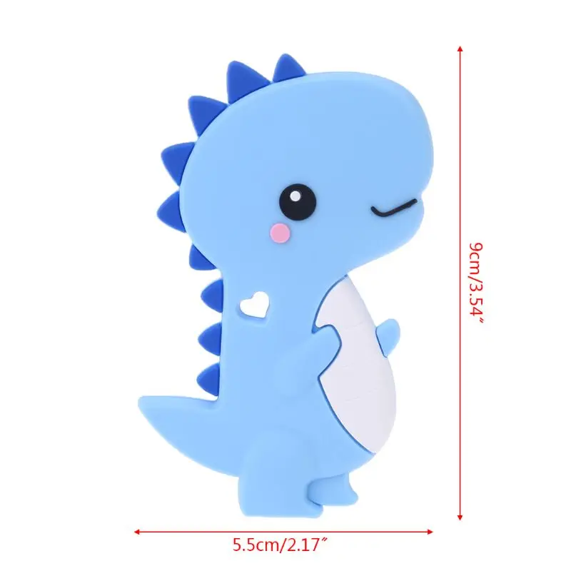 

Baby Silicone Teether Newborn Soother Chewable Teething Toy Cartoon Dinosaur Shaped Safety Soft Kids Toys