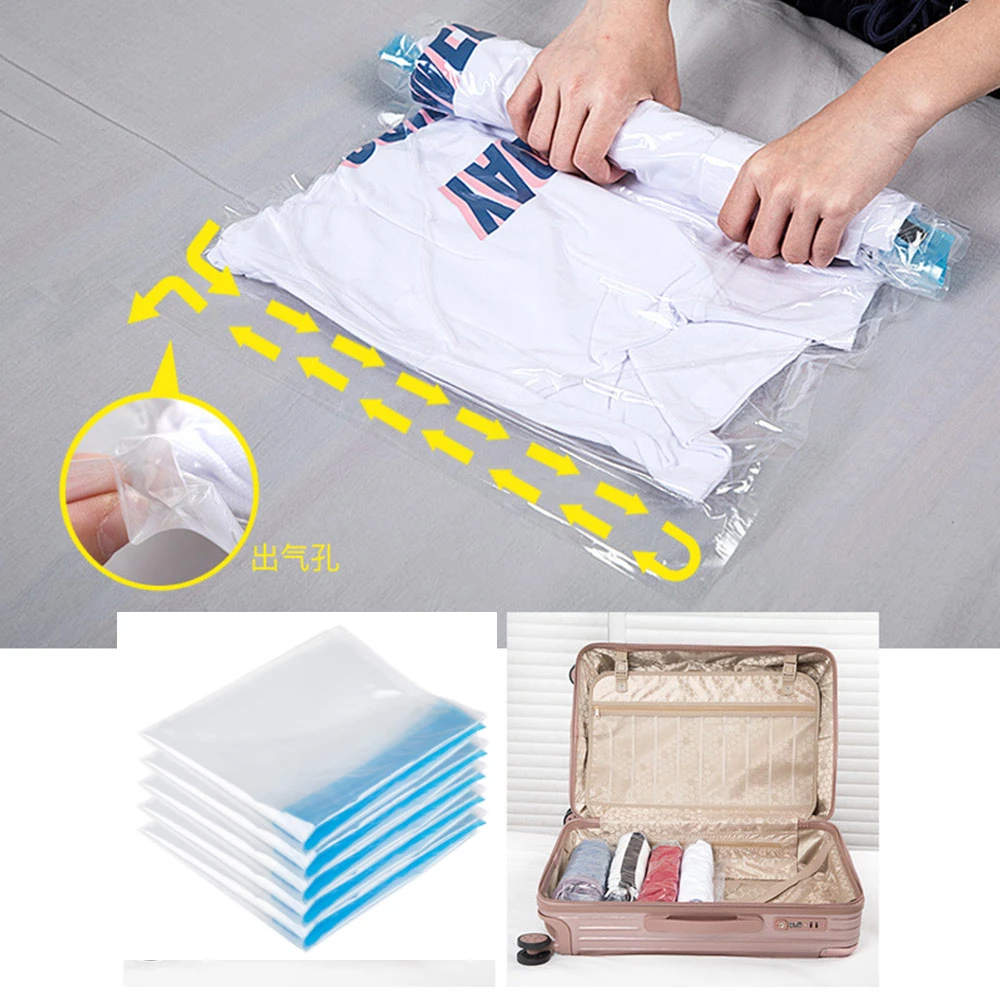 

Вакуумный мешок для хранения PA + PE 3 размера дорожный мешок для хранения компрессионный мешок Удобные товары для дома ручной насос постельны...