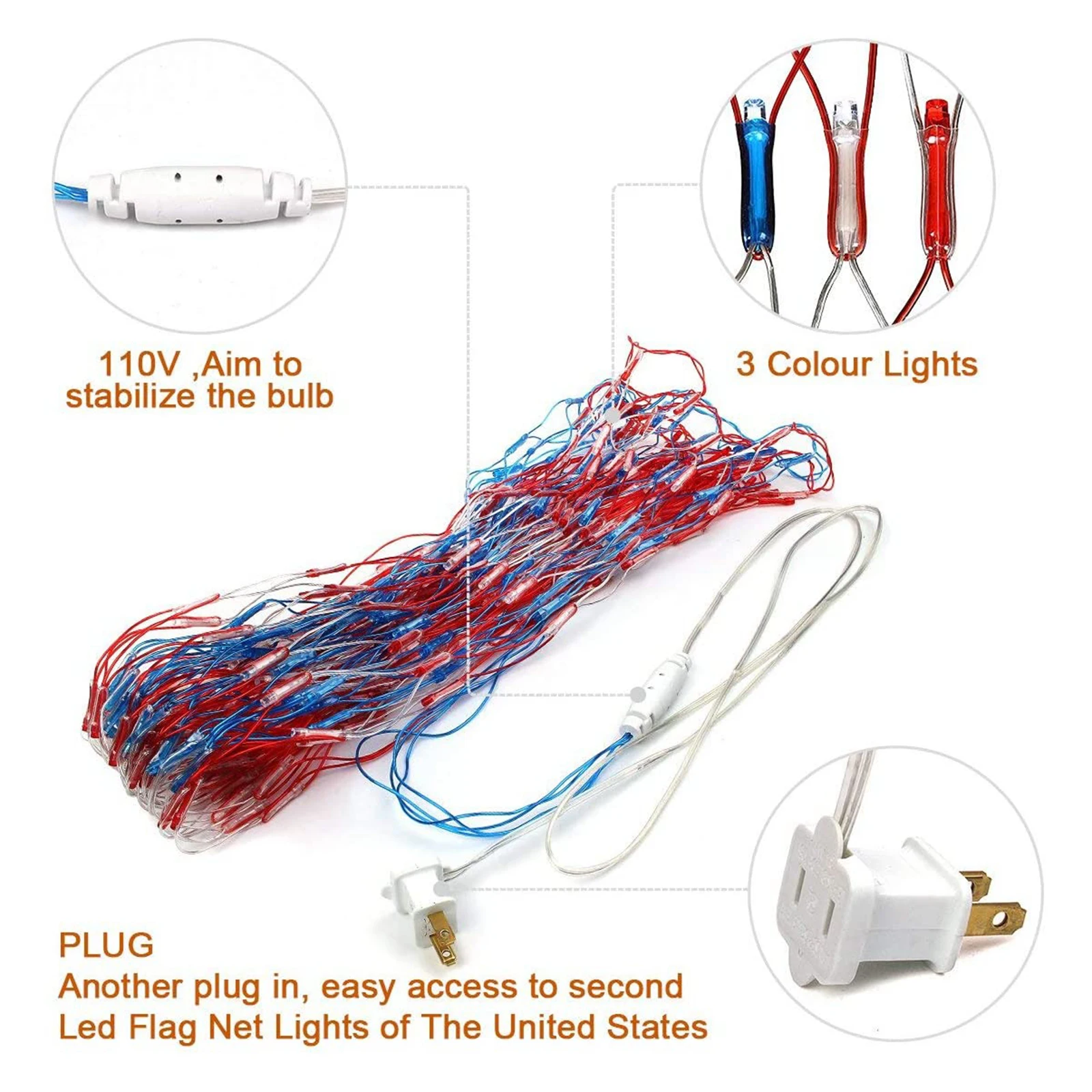 

Гирсветильник с американским флагом, s водонепроницаемый подвесной орнамент, уличное освещение для двора, садовое украшение, рождественски...