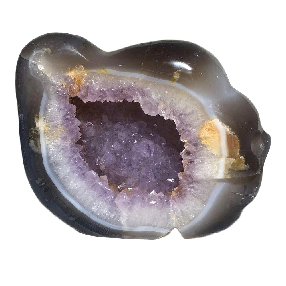 

Натуральный агат Geode с короткими ручками образец кристалла кварца украшения дома фиолетовый камень Feng Shui исцеления Druzy Аметист черепа