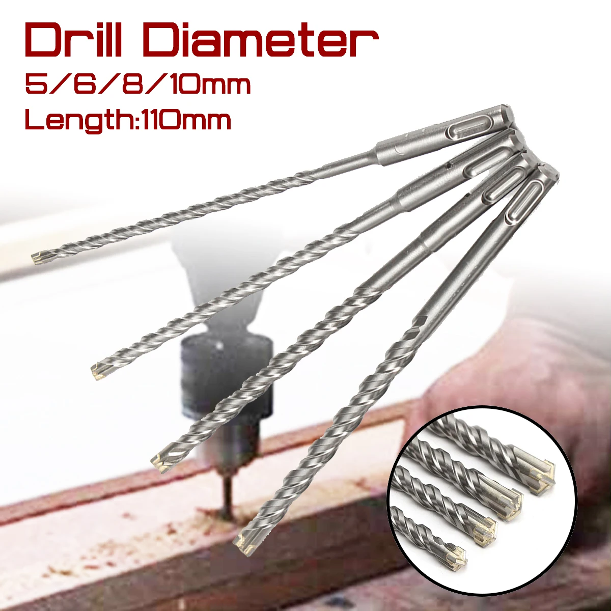 Для электрического Dril на высоком каблуке 11 см бетонное долото двойной SDS плюс