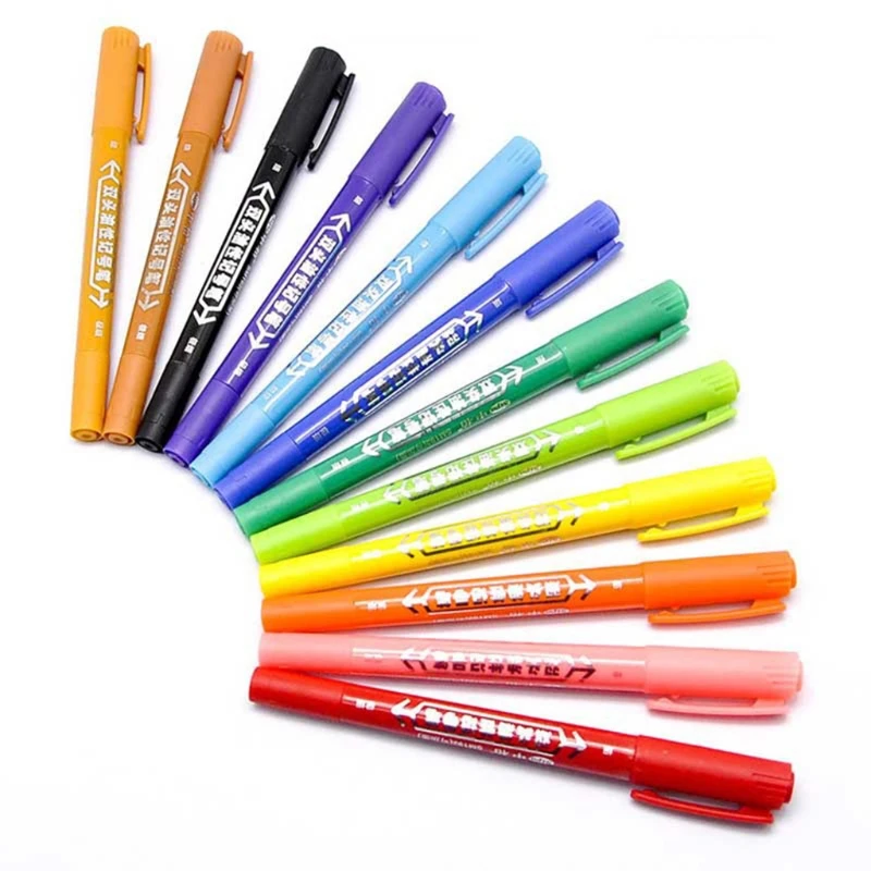 

12 Colors Exquisite Markers Pens Set Non Toxic Fine Point Tip Refillable Colorful Marker Pens for Kids Adults Coloring