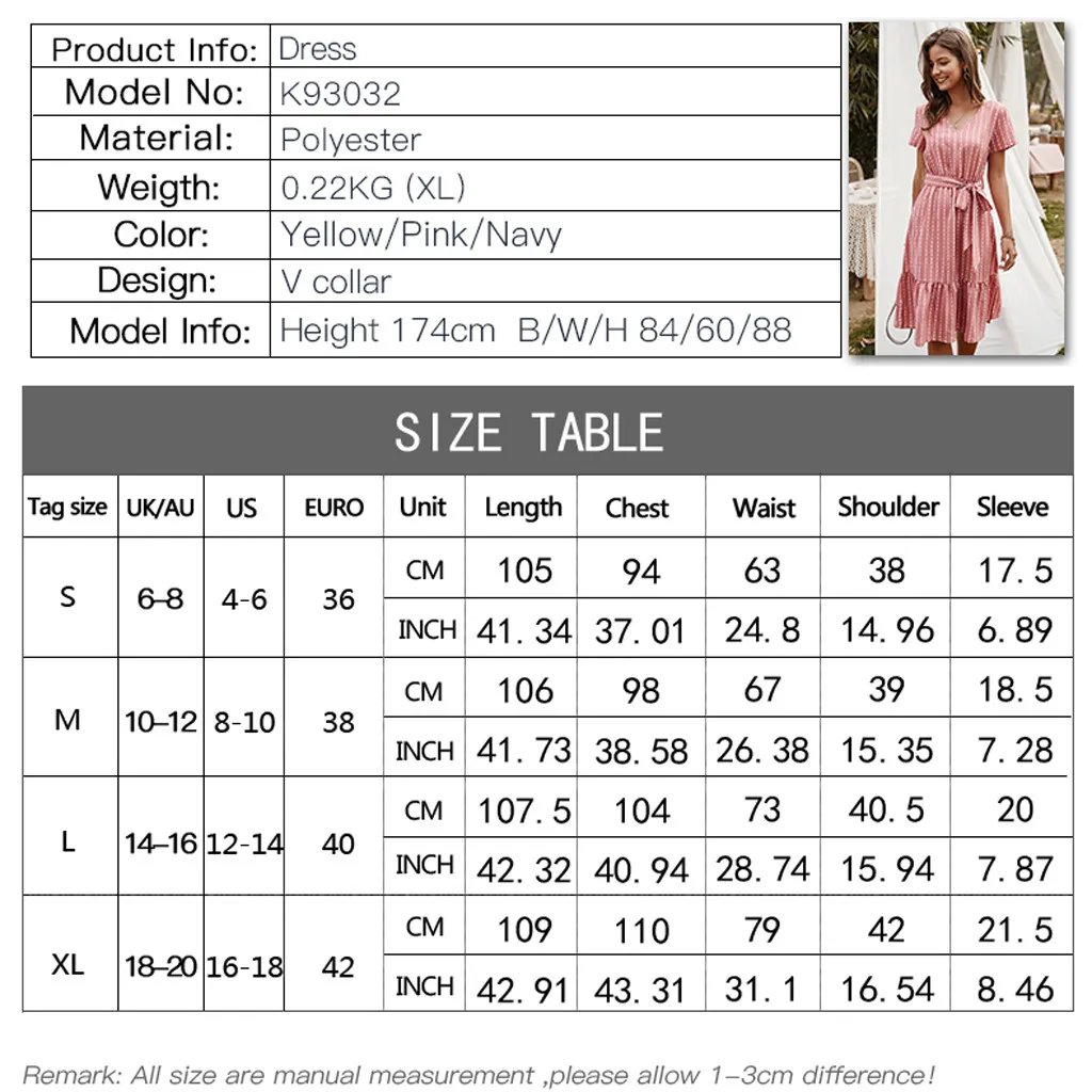 

Free ShippingWomen Summer Dress 2020 Fashion Short Sleeve Casual Striped V-neck Beach Dress Casual Ruffle Party Dress Women
