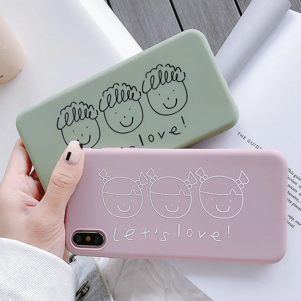 KISSCASE милый мультфильм пара телефон чехол для iPhone XR 7 8 6 6S Plus X XS MAX матовый мягкий