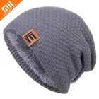 Вязаные шапки Xiaomi, Шапка-бини для мужчин и женщин, зимние шапки, для мальчиков, теплая, с вельветовой подкладкой, утепленная, ветрозащитная, Лыжная шапка