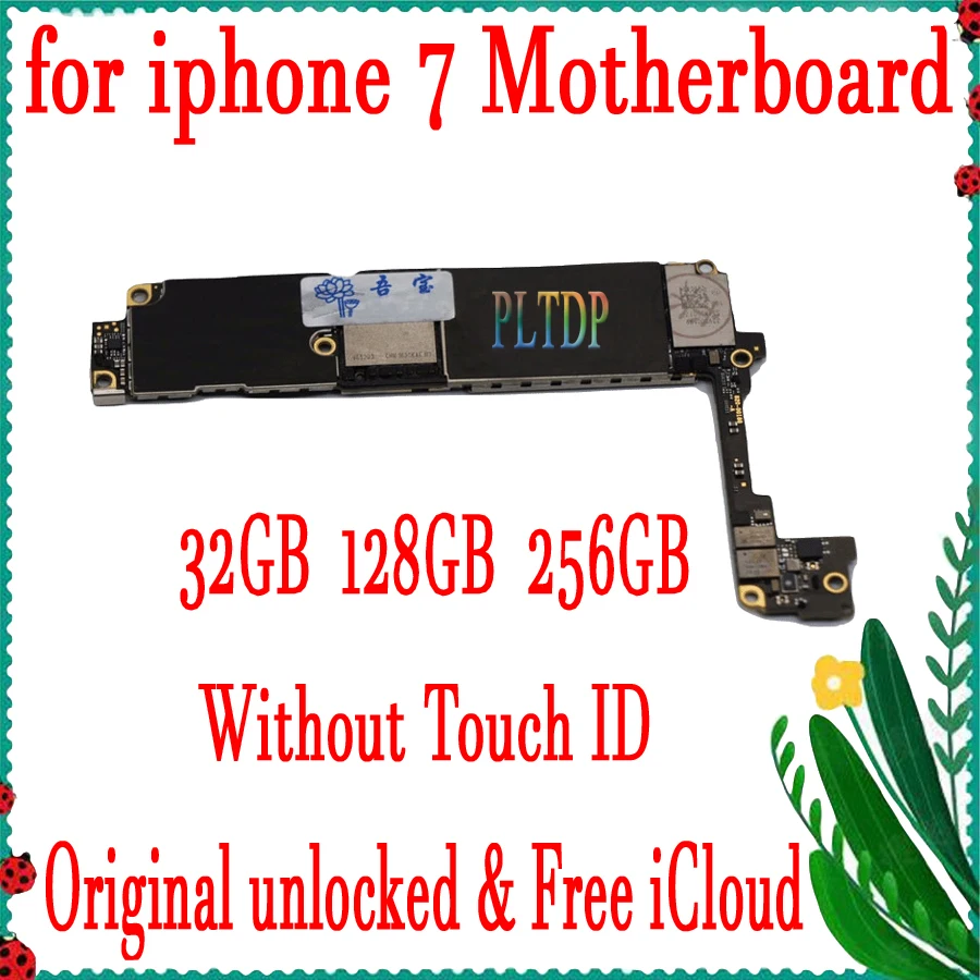 32G 128G 256G для iPhone 7 материнская плата с/без сканера отпечатков пальцев 100%