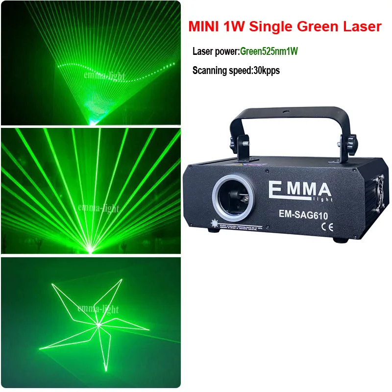 Горячая Распродажа мощный лазерный светильник зеленого цвета 30KPPS 40kpps 1 Вт ILDA green
