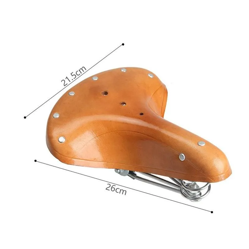 

1 Pcs Bicycle Saddle Leather Saddle MTB Mountain Seat Vintage Seat Saddle Outdoor Rivet Saddles Bicycle Retro bike seat D8O8