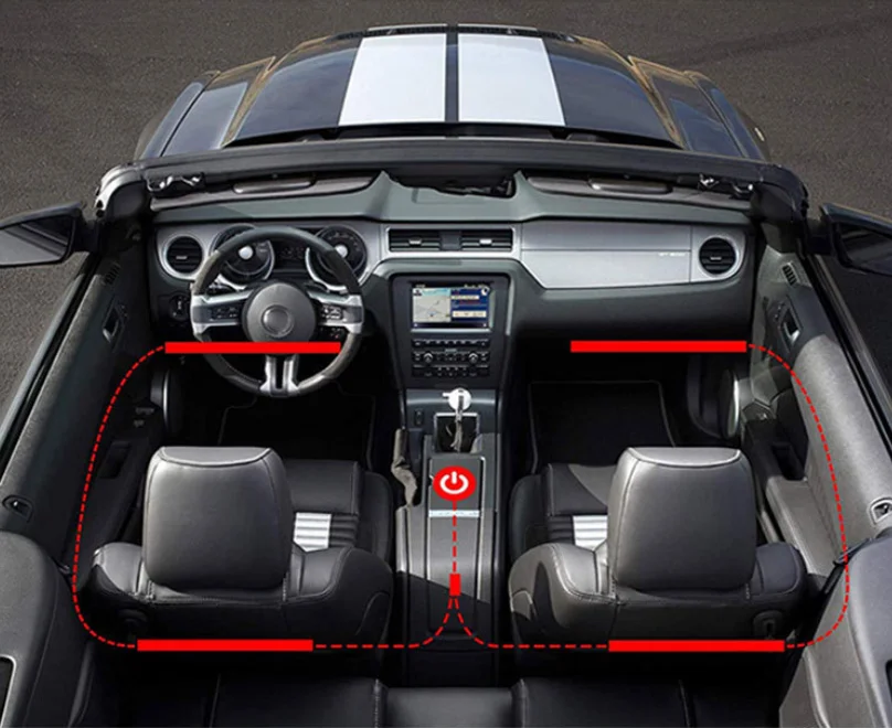 

4PCS Car Interior Lights LED Strip lamp Kit with Remote Bluetooth App Control Car Atmosphere light decoration light for Car