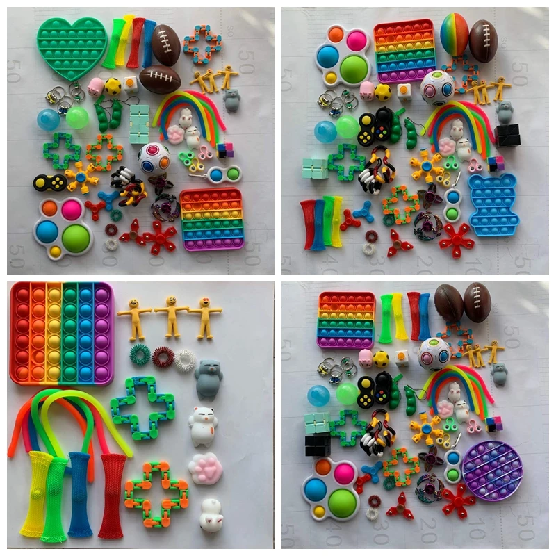 

Fidget Toys Anti Stress Set Stretchy Strings Adults Children Squeeze Sensory Antistress Gift Pack Relief Figet Toys