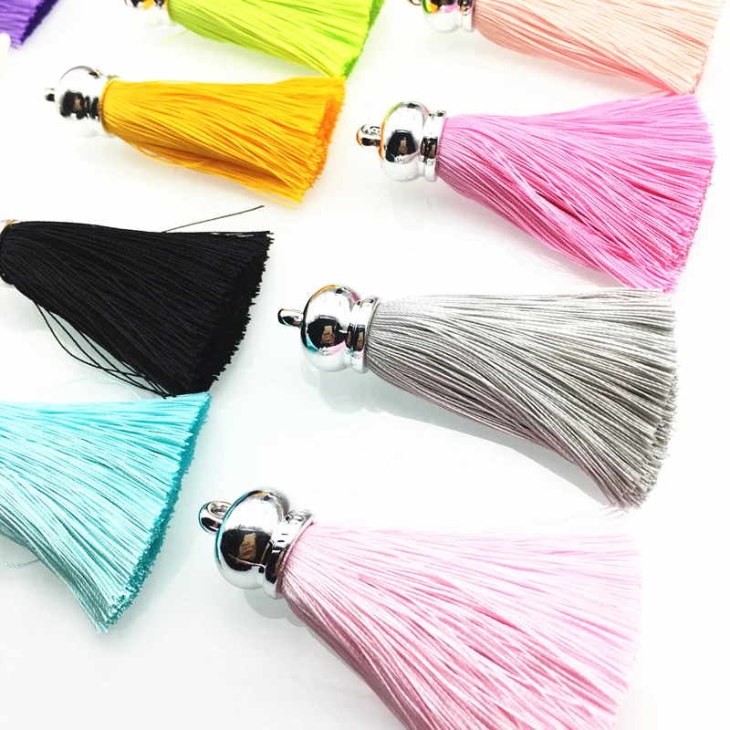 

DIY Straps Keychain Car Fringe Curtan Tassels Key Tassels 6.5cm Silk Tassel Hanging Rope for Jewelry Necklace Earring Making