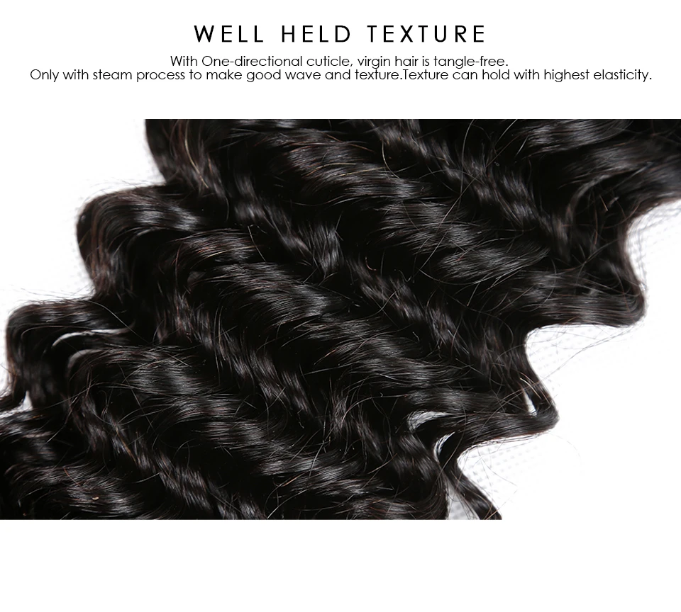 Бразильские волосы Aircabin пряди глубоких волн с фронтальной кружевной застежкой