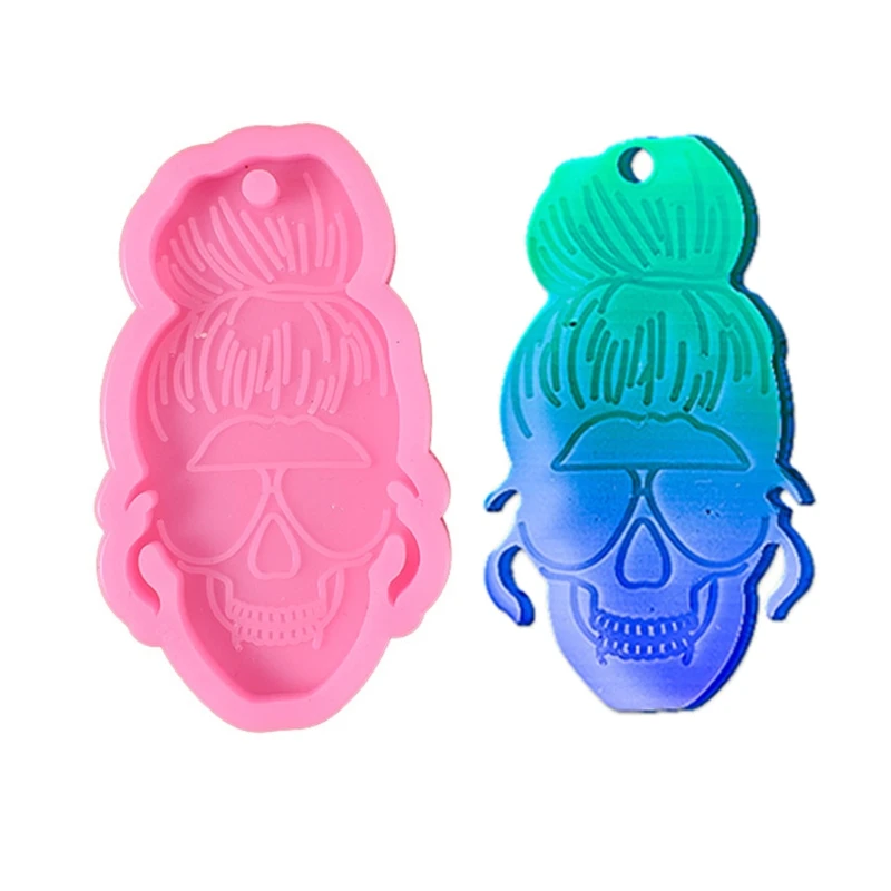 

LXAD 5 Pcs Keychain Epoxy Resin Mold Jewelry Pendant Silicone Mould DIY Crafts Mold