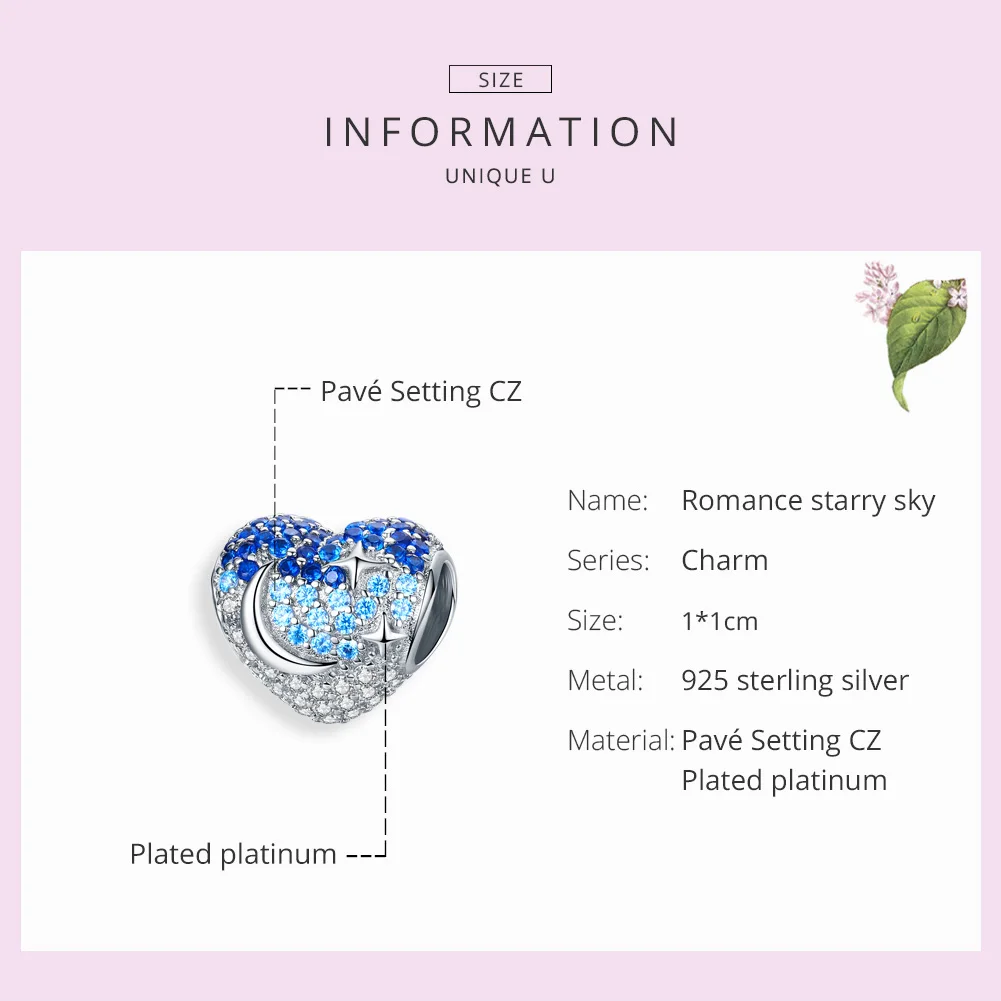 WOSTU ослепительные Подвески в виде голубого сердца из стерлингового серебра 925