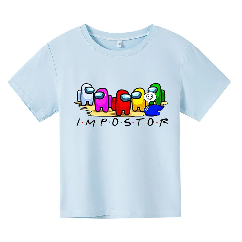 

AMONG Boys T-Shirt Funny Impostor Graphic Kid Tops 4-14 Years Children Tops Summer Tee Short Sleeve 3D Cartoon Shirts
