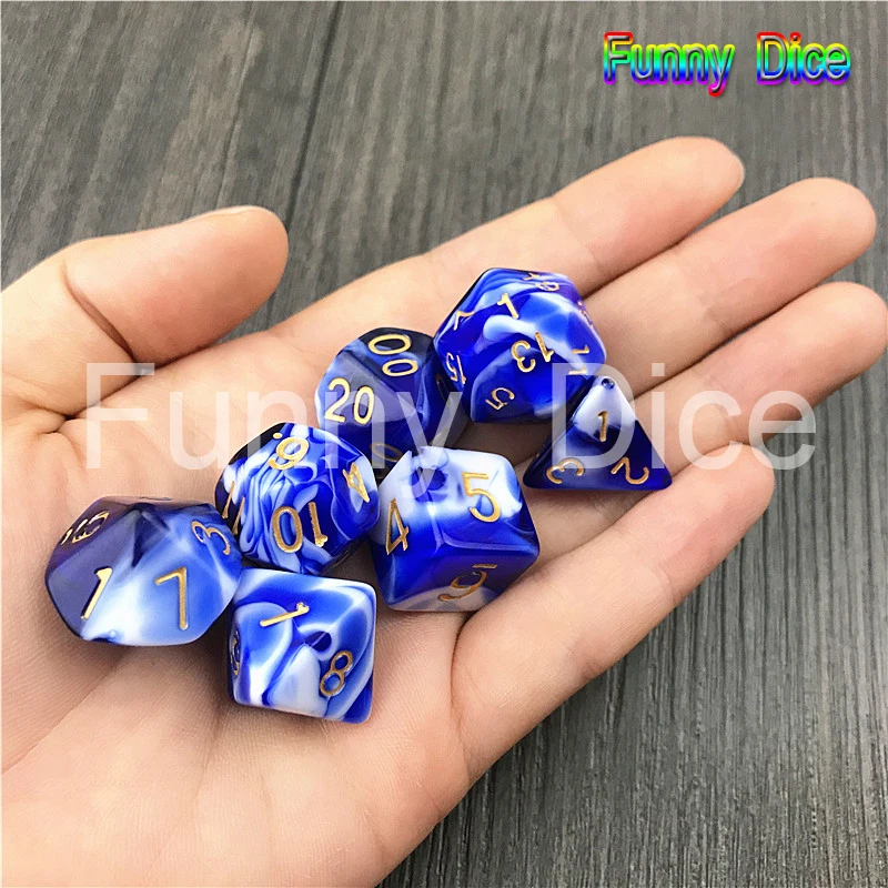 7 шт многогранная Туманность d4 d6 d8 d10 d12 d20 набор игровых кубиков для игры в Подземелья и Драконы Новинка