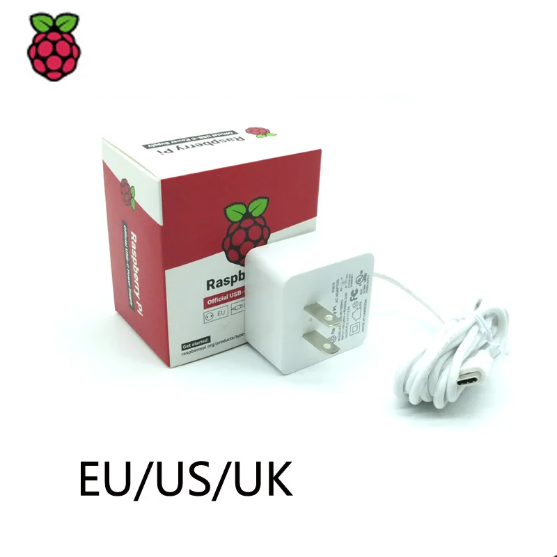 Оригинальный Raspberry Pi 4 официальный источник питания 5 1 В 3 А белое зарядное