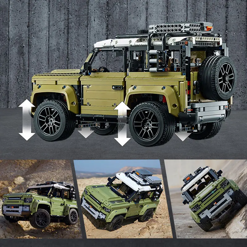 Lepinblocks 93018 Technic Car Series Land Rover Defender с мотором 2830 шт модель строительного 42110 игрушки