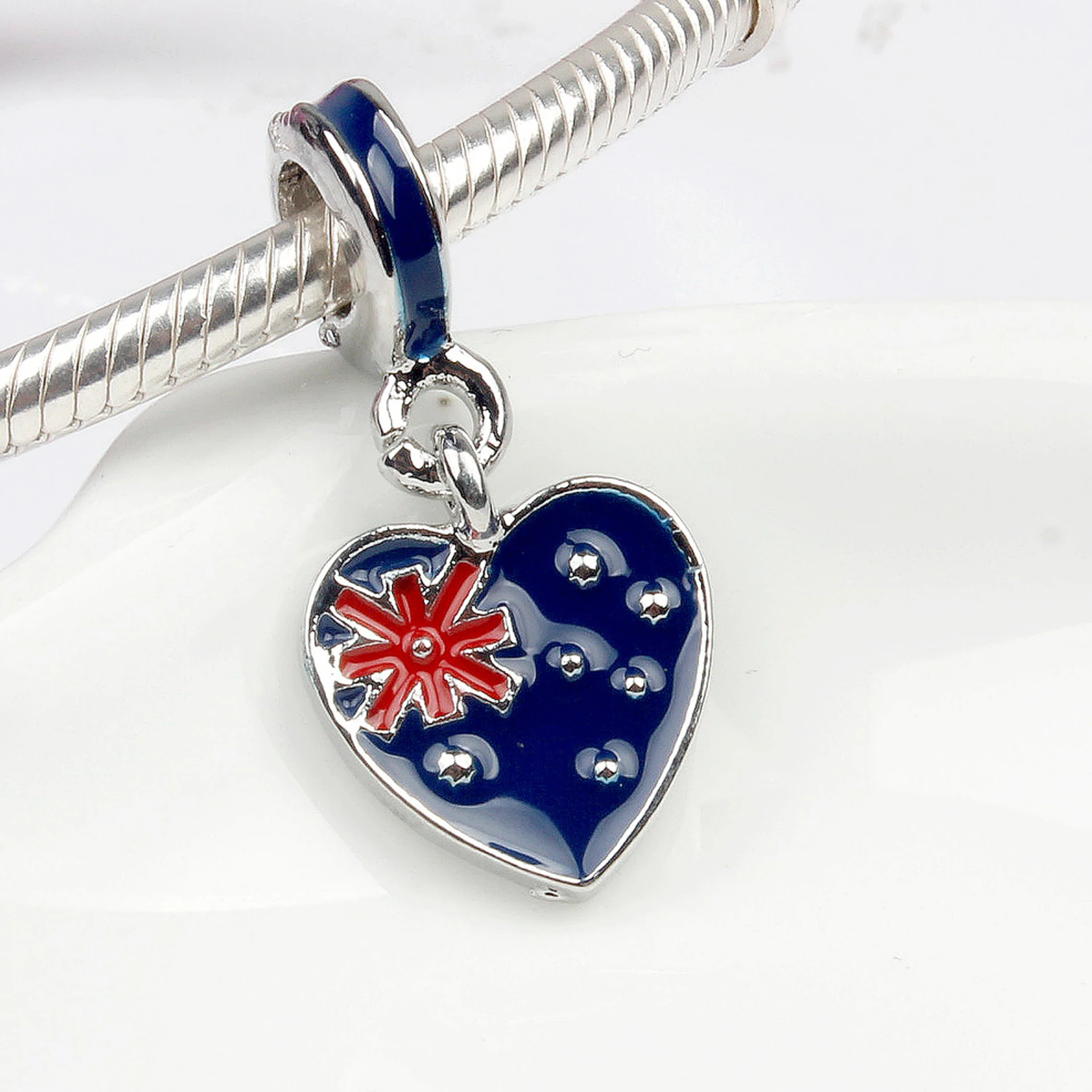 Флаги мира бусинки подходят для оригинального браслета Pandora, изготовления ювелирных изделий, браслета для женщин, подарка-тринкета, эмалированного.