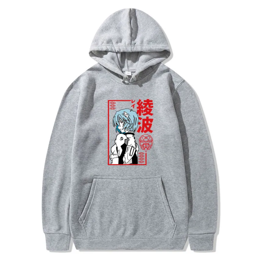

2021 Harajuku Japan Anime Rei Ayanami Hoodie Men Manga Unisex Streetwear Sweatshirts Casual Oversized Pullover Homme Sudaderas