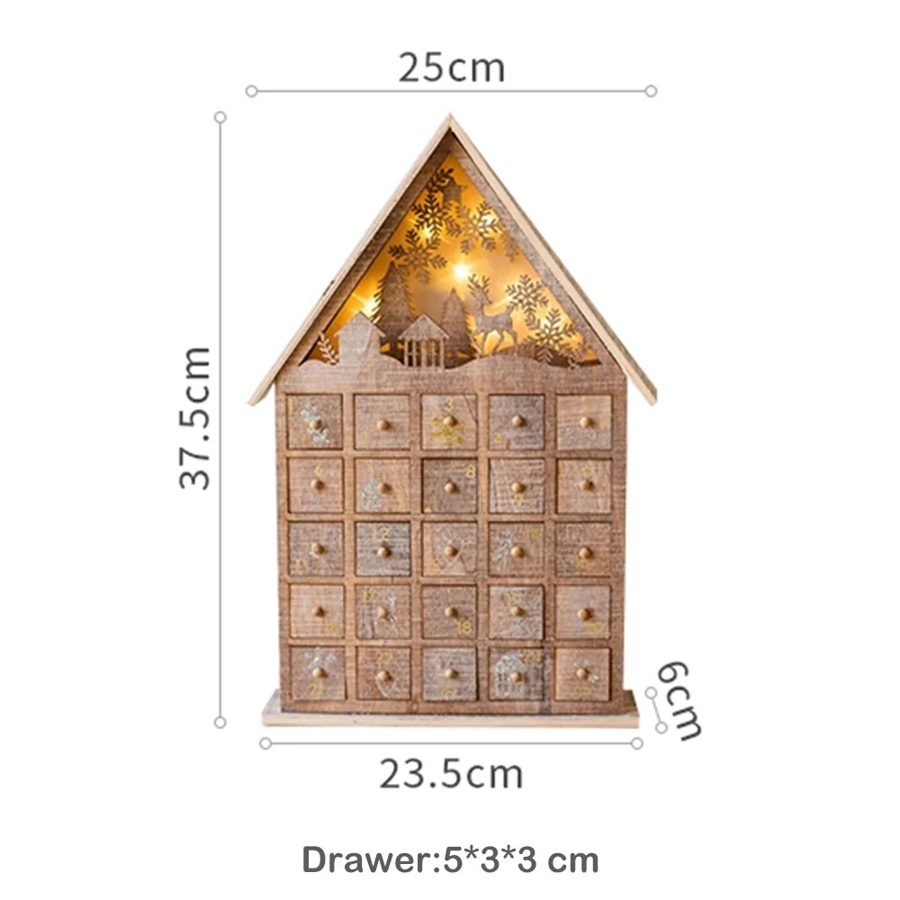 Деревянный календарь для детей ящик с ночным светильник ением окрашенный домик в