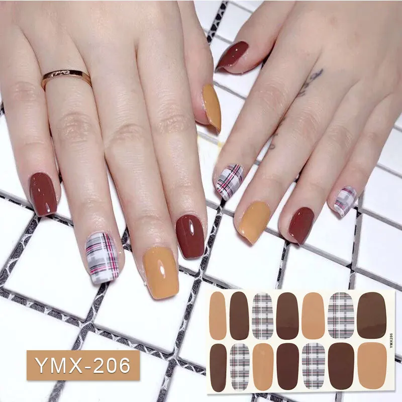 YMX206 Леди KINDOM DIY наклейки для ногтей аппликация мраморный узор полоски лака для ногтей водонепроницаемый дизайн ногтей экологическая Фольга для ногтей Наклейка - Цвет: YMX206