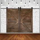 Винтажный фон Avezano с деревянной дверью для детской портретной фотосъемки на день рождения студийный фон с белой кирпичной стеной фотозон фотофоны