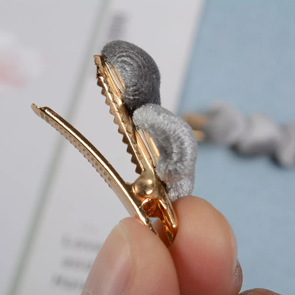 1 пара модных бархатных заколок для волос в форме сердца женщин осень и зима