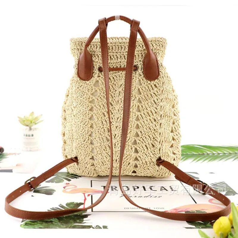Многофункциональный Плетеный рюкзак на плечо модная пляжная Повседневная
